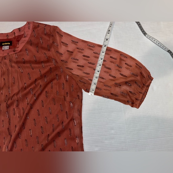 Ambria Shimmery Rust Blouse - Picture 12 of 14
